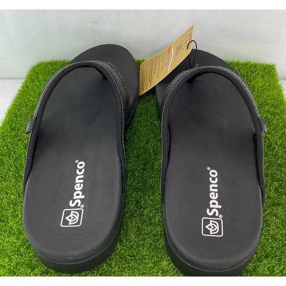 New Spenco Womens Shoreline Snake Sandals Size 6.5B Black Flip Flops Orthotic Su - Picture 9 of 10